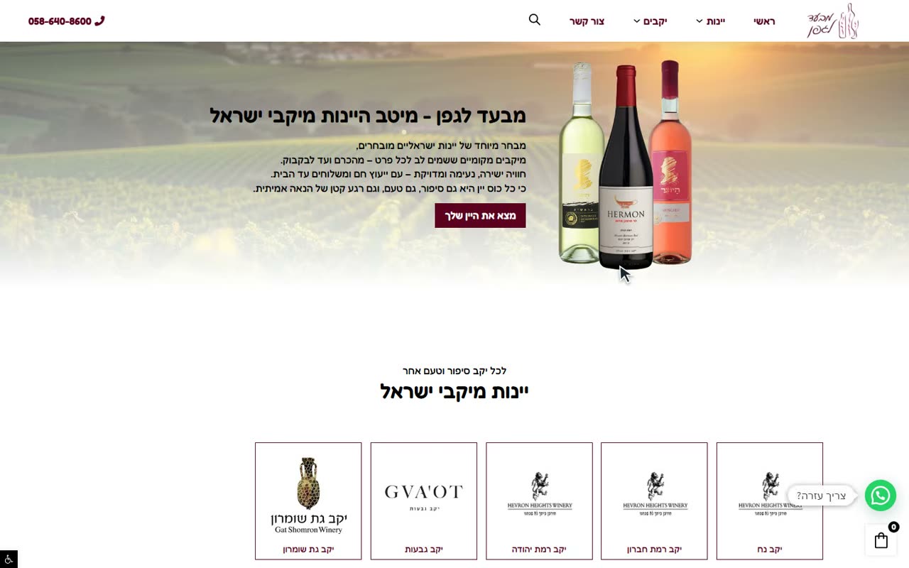 עמוד הבית המקורי של האתר