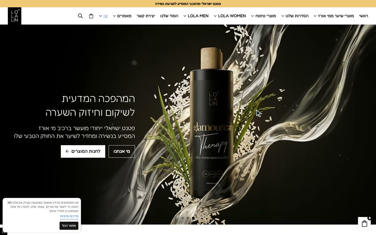 עמוד הבית המקורי של האתר
